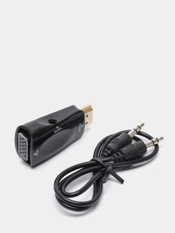 Переходник HDMI-VGA+AUX (пластиковый бокс) OT-AVW20