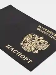 Черный обложка на паспорт из натуральной кожи