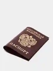 Коричневый обложка на паспорт из натуральной кожи