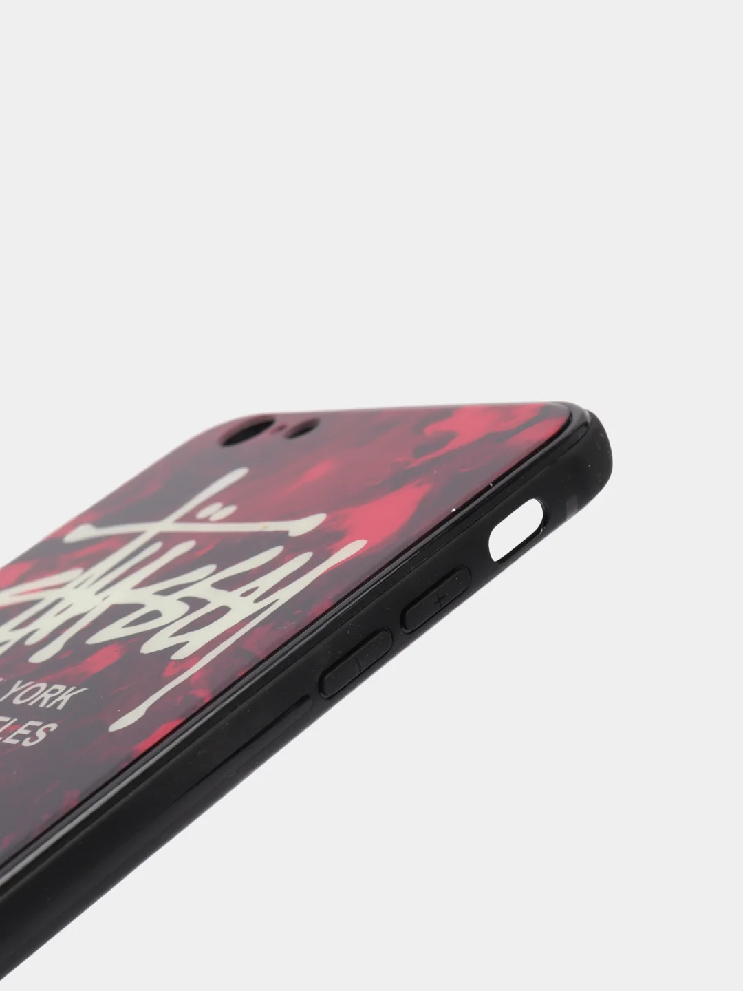 Красный светящийся чехол со стеклянным покрытием для Iphone