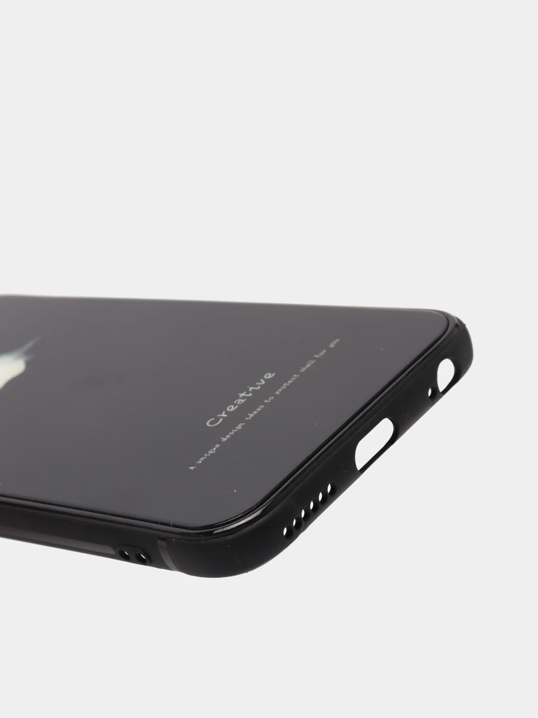 Фиолетовый светящийся чехол со стеклянным покрытием для Iphone