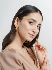 Серьги кольца, сережки сплетение из трех штук Roksan