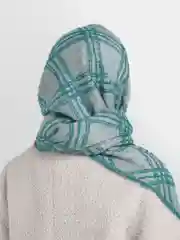 Бирюзовый палантин МЕЧТА женский,  платок тёплый, шарф зима-осень