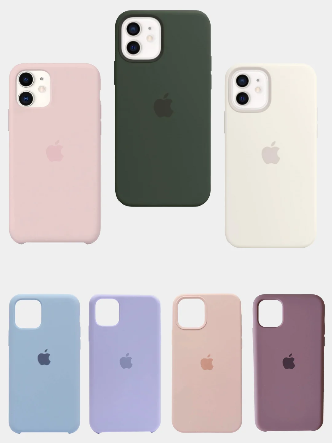 Белый чехол Silicon Case на iPhone 11, 12/12 Pro, силиконовый