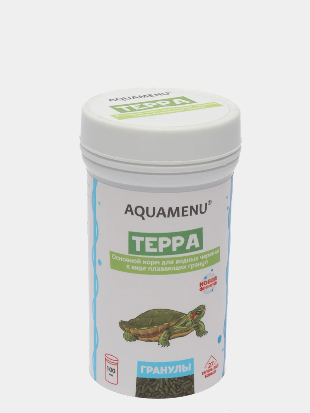 Основной корм для водных черепах Aquamenu Терра "Гранулы плавающие", 100 мл