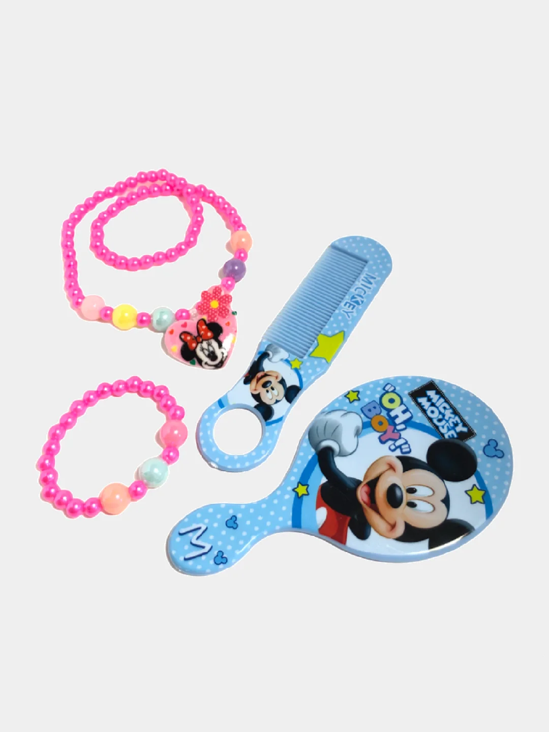 Набор для девочек, Подарочный набор "Mickey Mouse", Зеркало, Расческа, Бусы и браслет