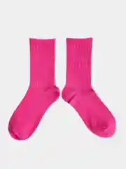 Фуксия носки однотонные, высокие, спортивные, унисекс