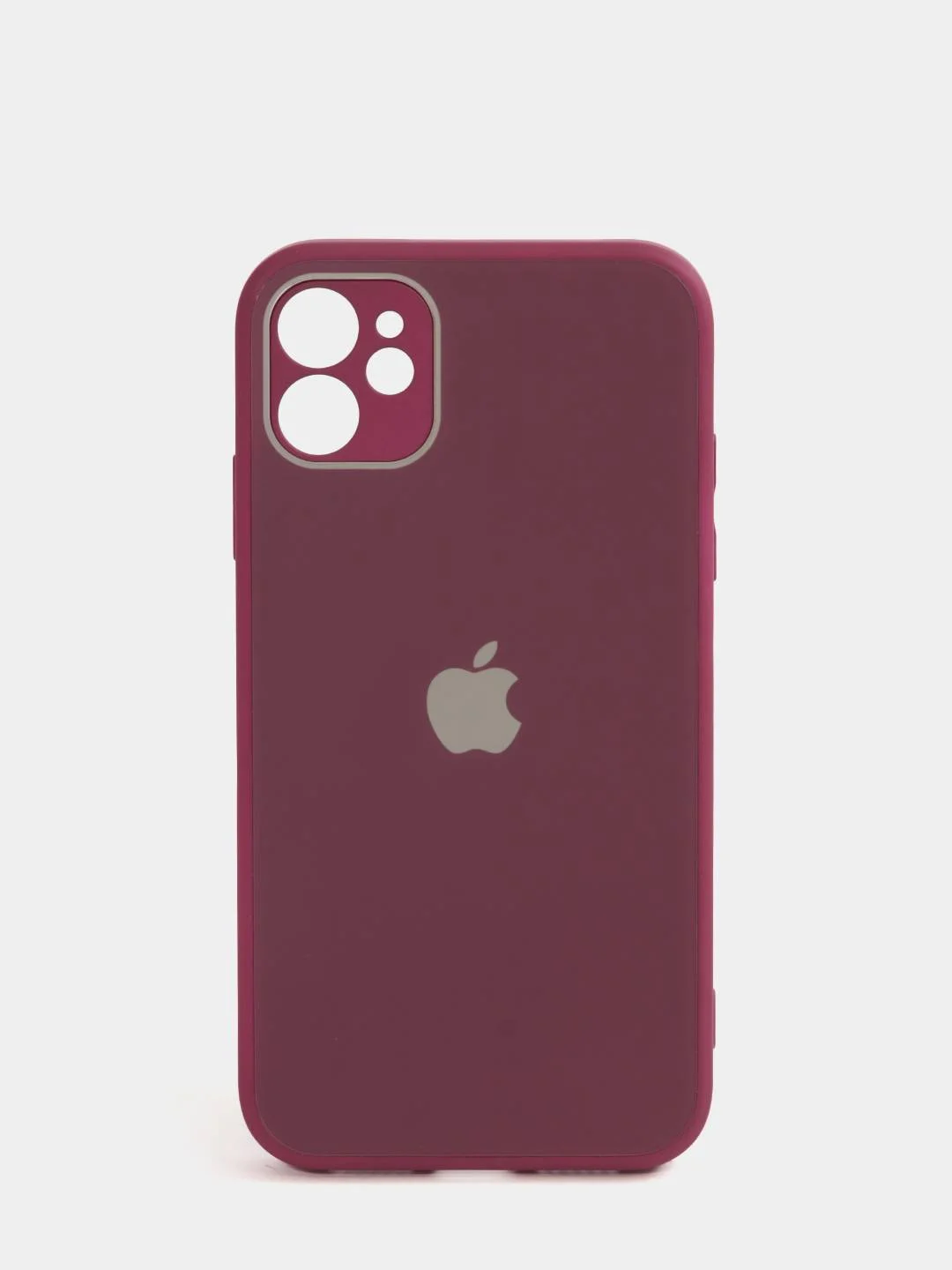 Бордовый чехол силиконовый для iPhone 11 со стеклянной панелью