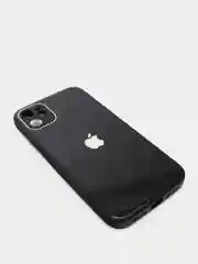 Черный чехол силиконовый для iPhone 11 со стеклянной панелью