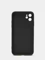 Черный чехол силиконовый для iPhone 11 со стеклянной панелью