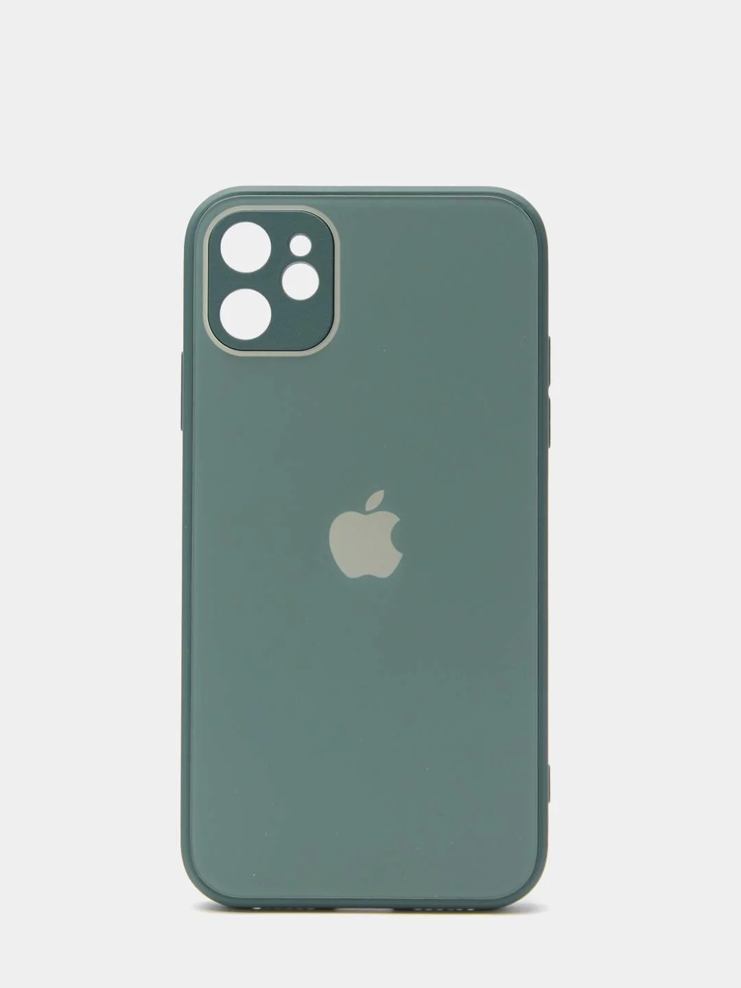 Зелёный хаки чехол силиконовый для iPhone 11 со стеклянной панелью