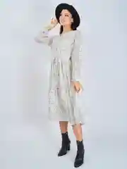 Белый платье женское шифоновое, в горох, oversize
