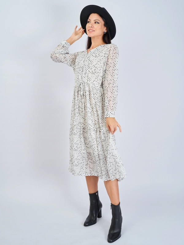 Платье женское шифоновое, в горох, oversize