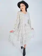 Белый платье женское шифоновое, в горох, oversize