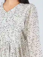Белый платье женское шифоновое, в горох, oversize