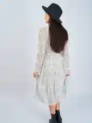 Белый платье женское шифоновое, в горох, oversize