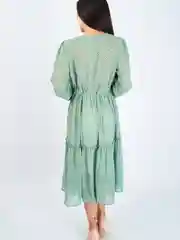 Мятный платье женское шифоновое, в горох, oversize