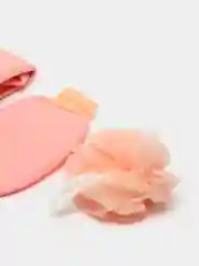 Розовый массажная рукавица,варежка,мочалка  для пилинга тела набор 3 шт