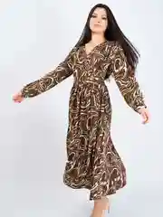 Коричневый платье универсальное, длинное