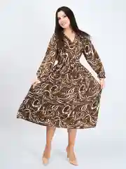 Коричневый платье универсальное, длинное
