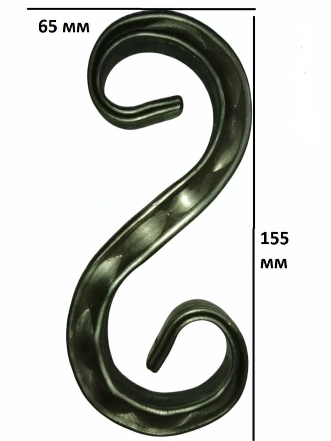 Элемент ковки из металла "Волюта маленькая", 155 х 65 х 15 мм, 4 штуки
