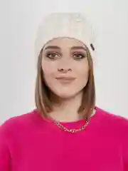 Молочный шапка женская "Анюта", вязаная бини с флисовым подкладом