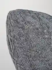 Серый шапка женская "Анюта", вязаная бини с флисовым подкладом