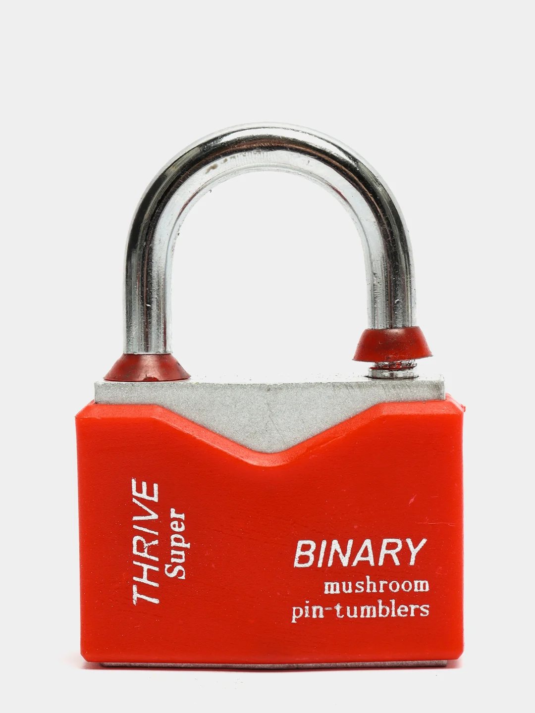 Красный замок навесной влагозащищенный с защитой от отмычек Binary 50 мм