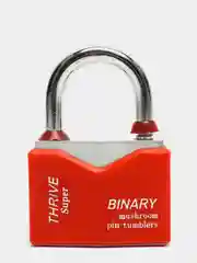 Красный замок навесной влагозащищенный с защитой от отмычек Binary 50 мм