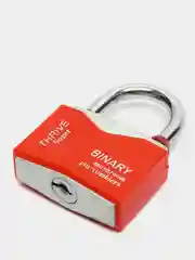 Красный замок навесной влагозащищенный с защитой от отмычек Binary 50 мм
