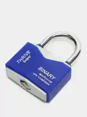 Синий замок навесной влагозащищенный с защитой от отмычек Binary 50 мм