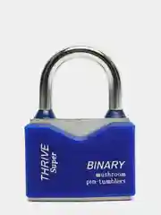 Синий замок навесной влагозащищенный с защитой от отмычек Binary 50 мм