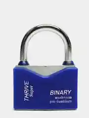 Синий замок навесной влагозащищенный с защитой от отмычек Binary, 70 мм