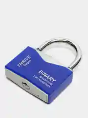 Синий замок навесной влагозащищенный с защитой от отмычек Binary, 70 мм
