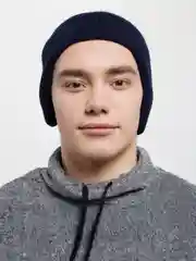 Синий вязаная трикотажная шапка с закрытием ушей, 4 цвета