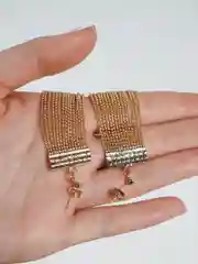 Серьги эполеты, со стразами