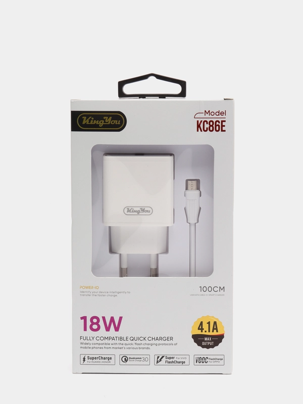Сетевое зарядное устройство, 4,1 A + USB кабель micro-USB