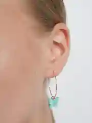 Бирюзовый круглые серьги-бабочки