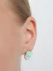 Мятный серьги гвоздики / Бижутерные украшения / Серьги с камнем. Серьги розочки