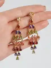 Серьги с цветными кристаллами / Серьги геометрия / Серьги ромбы