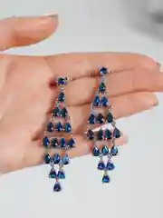Серьги геометрия / Серьги ромбы / Серьги с кристаллами