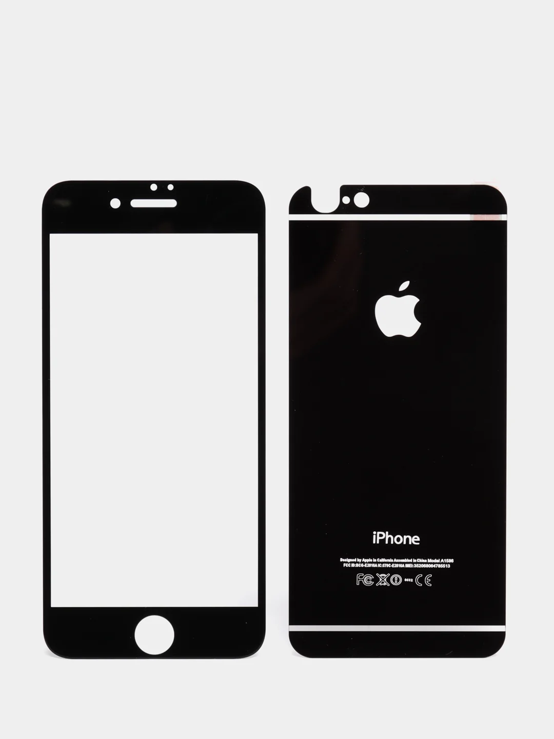 Черный комплект защитных стекол для передней и оборотной сторон телефона IPHONE 6
