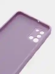 Сиреневый чехол Samsung A31 c защитой камеры и бархатом внутри