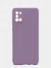 Сиреневый чехол Samsung A31 c защитой камеры и бархатом внутри