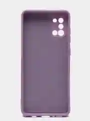 Сиреневый чехол Samsung A31 c защитой камеры и бархатом внутри
