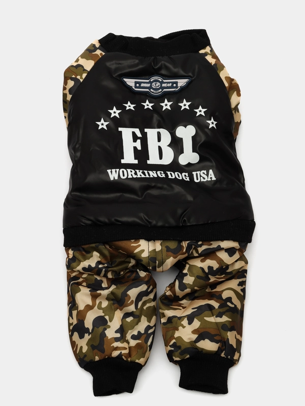 Утепленный камуфляжный комбинезон "FBI"