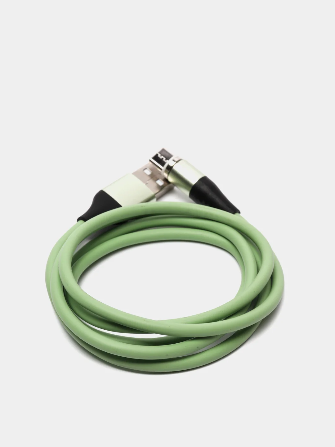 Зеленый кабель силиконовый 3.0A Type-C, Micro-USB, Lightning, магнитный, быстрая зарядка