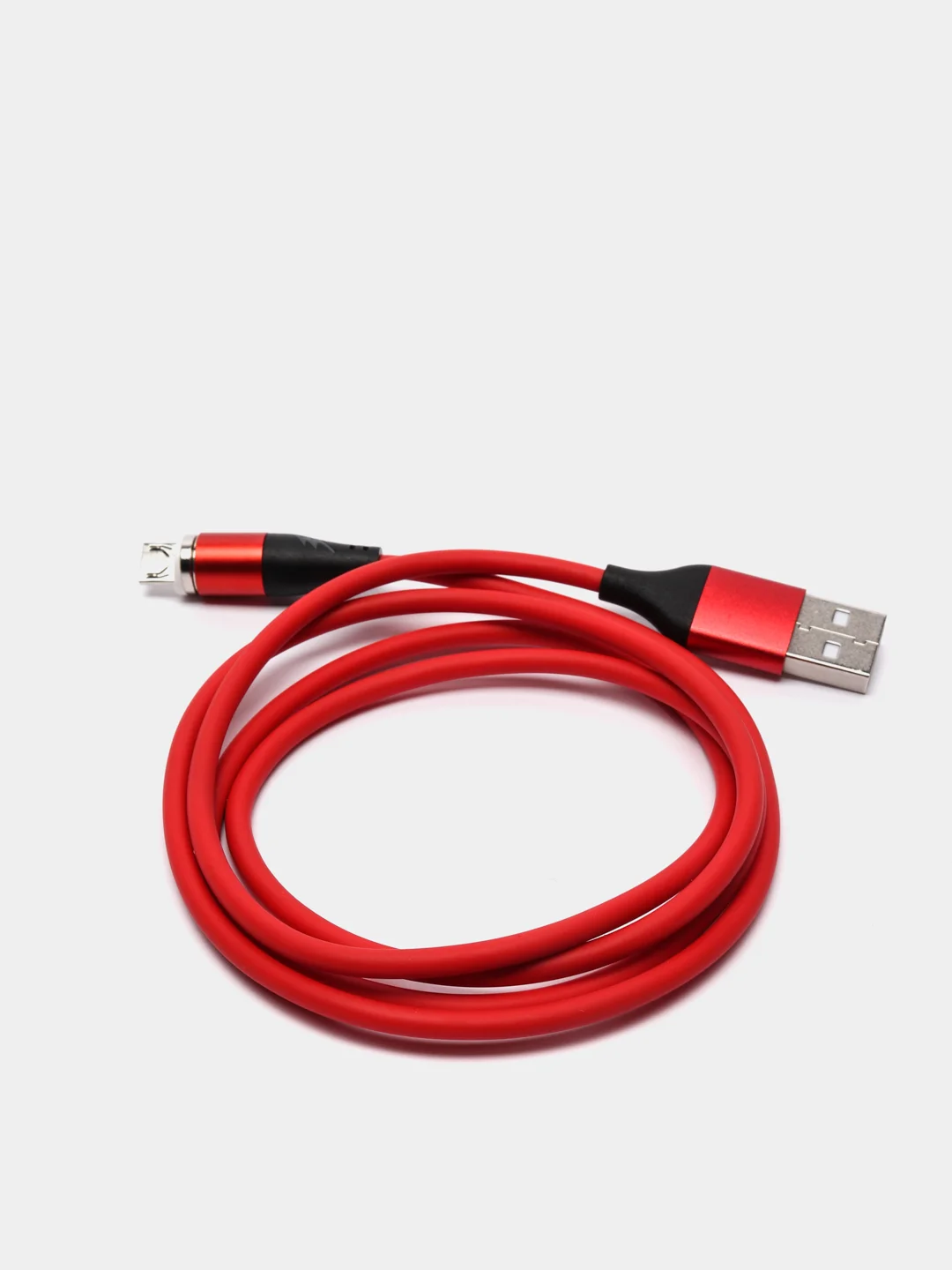 Красный кабель силиконовый 3.0A Type-C, Micro-USB, Lightning, магнитный, быстрая зарядка