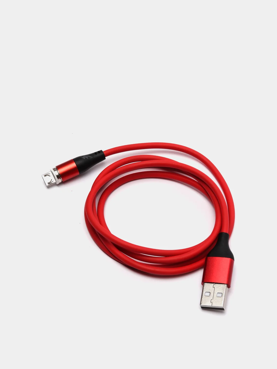 Красный кабель силиконовый 3.0A Type-C, Micro-USB, Lightning, магнитный, быстрая зарядка