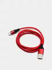 Красный кабель силиконовый 3.0A Type-C, Micro-USB, Lightning, магнитный, быстрая зарядка